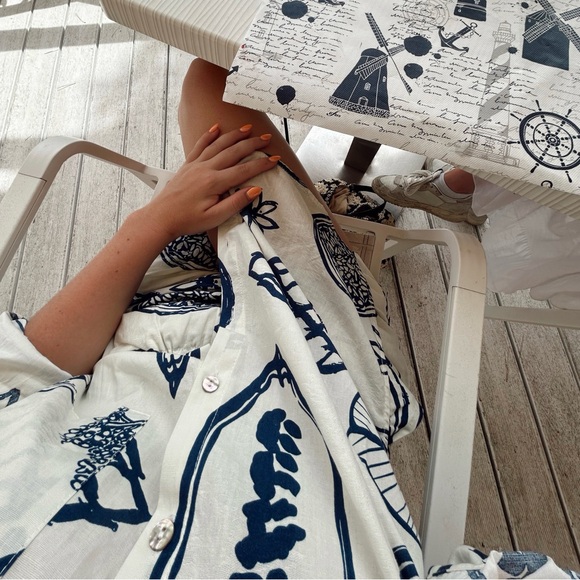 Billy J Holiday Top and Shorts Set - Blue Print - Picture 2 of 2